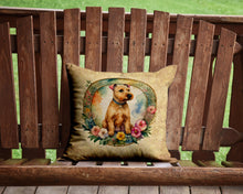 Load image into Gallery viewer, Lakeland Terrier and Flowers Throw Pillow - 14x14 Decorative Pillow – Art for Your Home &amp; Patio
