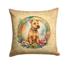 Load image into Gallery viewer, Lakeland Terrier and Flowers Fabric Decorative Pillow