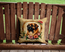 Load image into Gallery viewer, Leonberger and Flowers Throw Pillow - 14x14 Decorative Pillow – Art for Your Home &amp; Patio