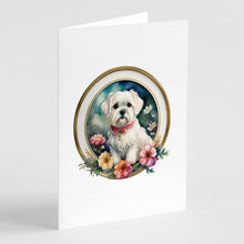 Load image into Gallery viewer, Maltese and Flowers Greeting Cards -  Blank Note Cards – 8-Pack of Artist-Designed Cards with Envelopes