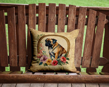 Load image into Gallery viewer, Mastiff and Flowers Throw Pillow - 14x14 Decorative Pillow – Art for Your Home &amp; Patio