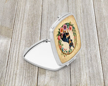 Load image into Gallery viewer, Miniature Pinscher and Flowers Compact Mirror – Stylish Purse Mirror with Artistic Covers