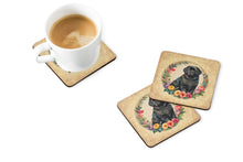 Load image into Gallery viewer, Newfoundland and Flowers Coasters - Set of 4 Lightweight Foam, Absorbent Drink Coasters