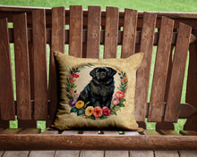 Load image into Gallery viewer, Newfoundland and Flowers Throw Pillow - 14x14 Decorative Pillow – Art for Your Home &amp; Patio