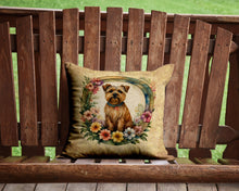 Load image into Gallery viewer, Norfolk Terrier and Flowers Throw Pillow - 14x14 Decorative Pillow – Art for Your Home &amp; Patio