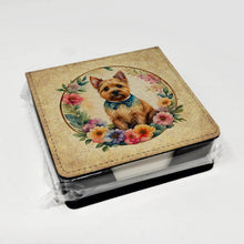 Load image into Gallery viewer, Norwich Terrier and Flowers PU Leather Note Paper Holder