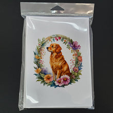 Load image into Gallery viewer, Nova Scotia Duck Tolling Retriever and Flowers Greeting Cards -  Blank Note Cards – 8-Pack of Artist-Designed Cards with Envelopes