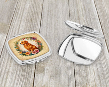 Load image into Gallery viewer, Nova Scotia Duck Tolling Retriever and Flowers Compact Mirror – Stylish Purse Mirror with Artistic Covers
