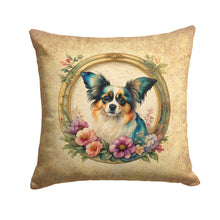Load image into Gallery viewer, Papillon and Flowers Fabric Decorative Pillow