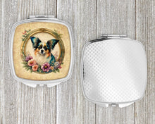 Load image into Gallery viewer, Papillon and Flowers Compact Mirror – Stylish Purse Mirror with Artistic Covers