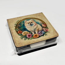 Load image into Gallery viewer, Pomeranian and Flowers PU Leather Note Paper Holder