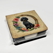 Load image into Gallery viewer, Black Poodle and Flowers PU Leather Note Paper Holder