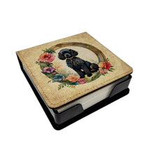 Load image into Gallery viewer, Black Poodle and Flowers PU Leather Note Paper Holder