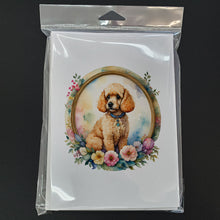 Load image into Gallery viewer, Poodle and Flowers Greeting Cards -  Blank Note Cards – 8-Pack of Artist-Designed Cards with Envelopes