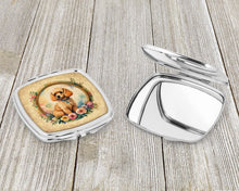 Load image into Gallery viewer, Poodle and Flowers Compact Mirror – Stylish Purse Mirror with Artistic Covers
