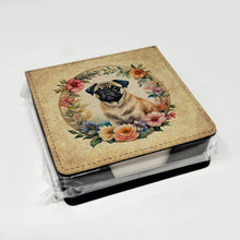Load image into Gallery viewer, Fawn Pug and Flowers PU Leather Note Paper Holder