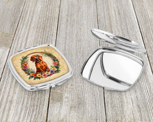 Load image into Gallery viewer, Redbone Coonhound and Flowers Compact Mirror – Stylish Purse Mirror with Artistic Covers