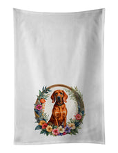 Load image into Gallery viewer, Redbone Coonhound and Flowers Kitchen Towel Set of 2
