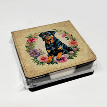 Load image into Gallery viewer, Rottweiler and Flowers PU Leather Note Paper Holder