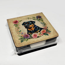 Load image into Gallery viewer, Rottweiler and Flowers PU Leather Note Paper Holder