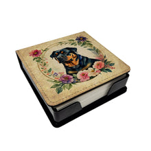 Load image into Gallery viewer, Rottweiler and Flowers PU Leather Note Paper Holder