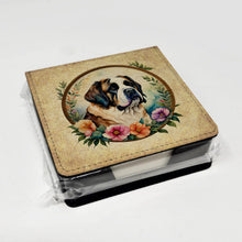 Load image into Gallery viewer, Saint Bernard and Flowers PU Leather Note Paper Holder