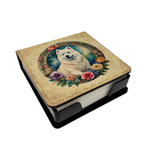 Load image into Gallery viewer, Samoyed and Flowers PU Leather Note Paper Holder