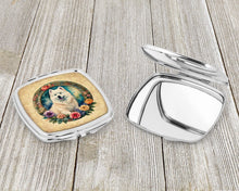 Load image into Gallery viewer, Samoyed and Flowers Compact Mirror – Stylish Purse Mirror with Artistic Covers