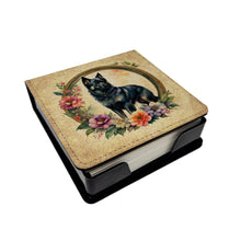 Load image into Gallery viewer, Schipperke and Flowers PU Leather Note Paper Holder