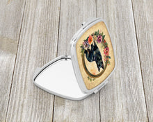 Load image into Gallery viewer, Schipperke and Flowers Compact Mirror – Stylish Purse Mirror with Artistic Covers