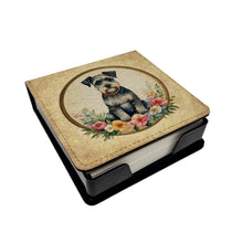 Load image into Gallery viewer, Schnauzer and Flowers PU Leather Note Paper Holder