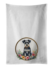 Load image into Gallery viewer, Schnauzer and Flowers Kitchen Towel Set of 2
