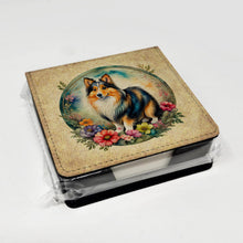Load image into Gallery viewer, Sheltie and Flowers PU Leather Note Paper Holder