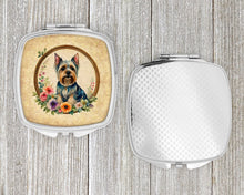 Load image into Gallery viewer, Silky Terrier and Flowers Compact Mirror – Stylish Purse Mirror with Artistic Covers