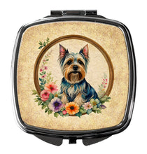Load image into Gallery viewer, Silky Terrier and Flowers Compact Mirror – Stylish Purse Mirror with Artistic Covers