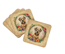 Load image into Gallery viewer, Wheaten Terrier and Flowers Coasters - Set of 4 Lightweight Foam, Absorbent Drink Coasters