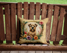 Load image into Gallery viewer, Wheaten Terrier and Flowers Throw Pillow - 14x14 Decorative Pillow – Art for Your Home &amp; Patio