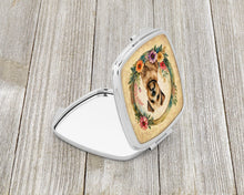 Load image into Gallery viewer, Wheaten Terrier and Flowers Compact Mirror – Stylish Purse Mirror with Artistic Covers