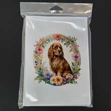 Load image into Gallery viewer, Sussex Spaniel and Flowers Greeting Cards -  Blank Note Cards – 8-Pack of Artist-Designed Cards with Envelopes