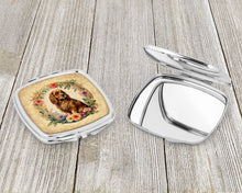 Load image into Gallery viewer, Sussex Spaniel and Flowers Compact Mirror – Stylish Purse Mirror with Artistic Covers