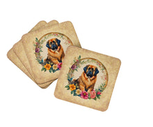 Load image into Gallery viewer, Tibetan Mastiff and Flowers Coasters - Set of 4 Lightweight Foam, Absorbent Drink Coasters
