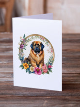 Load image into Gallery viewer, Tibetan Mastiff and Flowers Greeting Cards -  Blank Note Cards – 8-Pack of Artist-Designed Cards with Envelopes