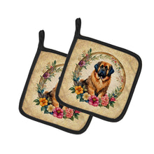 Load image into Gallery viewer, Tibetan Mastiff and Flowers Pot Holders - Set of 2 Decorative Kitchen Helpers | Made in the USA
