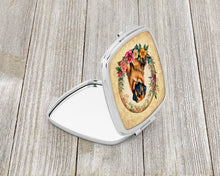 Load image into Gallery viewer, Tibetan Mastiff and Flowers Compact Mirror – Stylish Purse Mirror with Artistic Covers