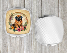 Load image into Gallery viewer, Tibetan Mastiff and Flowers Compact Mirror – Stylish Purse Mirror with Artistic Covers