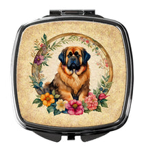 Load image into Gallery viewer, Tibetan Mastiff and Flowers Compact Mirror – Stylish Purse Mirror with Artistic Covers