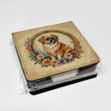 Load image into Gallery viewer, Tibetan Spaniel and Flowers PU Leather Note Paper Holder