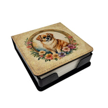 Load image into Gallery viewer, Tibetan Spaniel and Flowers PU Leather Note Paper Holder