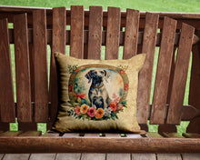 Load image into Gallery viewer, Weimaraner and Flowers Throw Pillow - 14x14 Decorative Pillow – Art for Your Home &amp; Patio