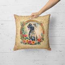 Load image into Gallery viewer, Weimaraner and Flowers Fabric Decorative Pillow